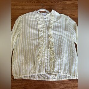 $590 Dorothee Schumacher Womens Size 3 (M)  Striped silk-viscose blouson-style